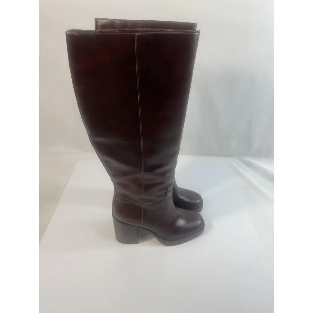 Vince Camuto Boots Womens Size 8.5M Rich Mahogany VC-GIBI2 Knee High Block Heel - Picture 2 of 15